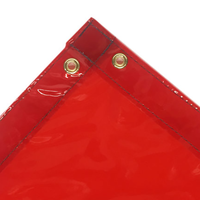 Kit Combiné de Rideaux de Soudure MIG/TIG Rouges de Haute Qualité, Écran de Soudure en Vinyle Transparent et Cadre en Acier