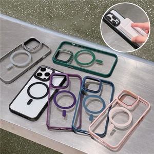 เคสโทรศัพท์แม่เหล็กแบบใหม่สำหรับ iPhone 16 15 Pro Max พร้อมการป้องกันเลนส์กล้อง, เคสแม่เหล็กใสป้องกันเหลืองสำหรับ iPhone 17 Pro - Product Image 1