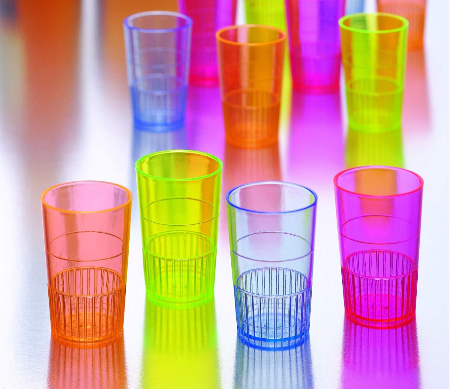 LORD C Bicchierini Da Shot In Plastica Multicolore 30ml – 30 Pezzi Riutilizzabili E Infrangibili, Ideali Per Festa, Cocktail, Tequila E Dessert Al Cucchiaio