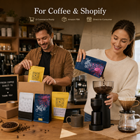 Bolsas de Café Laminadas con Sellado Térmico e Impresión Personalizada, con Válvula y Cierre, Bolsa de Plástico para Granos de Café, Sellado de Ocho Lados