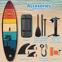 Planche de paddle gonflable portable en PVC haute résistance EIGFOH SB014 colorée, ensemble de planche de surf souple, planche de pêche, océan