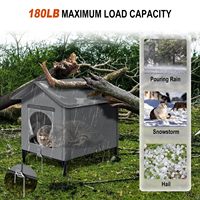 Casa para Gatos Grande Resistente a la Intemperie con Almohadilla Térmica, Patas Elevadas y Puerta Cortavientos para Refugio de Gatos al Aire Libre y Silvestres