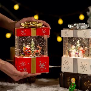 Creative Christmas <b>Gift</b> <b>Box</b> Music Light USB Big Crystal Ball Christmas Decoration <b>Gift</b> Crafts Christmas Snow Ball Water Lamp - Product Image 1