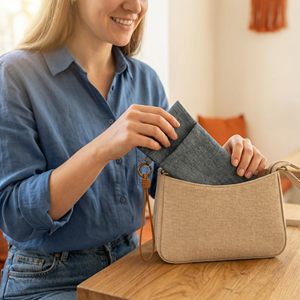 Estuche ligero de lino para <span class=keywords><strong>gafas</strong></span> de sol, funda para <span class=keywords><strong>gafas</strong></span> con correa para la muñeca y anillo para colgar, soporte compacto para <span class=keywords><strong>gafas</strong></span> para hombres y mujeres - Product Image 5