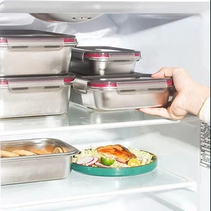 304 thép không gỉ Bento Hộp Ăn Trưa với nắp nhựa kín rò rỉ bằng chứng bằng lò vi ba <span class=keywords><strong>container</strong></span> lưu trữ thực phẩm cho người lớn trẻ em - Product Image 5