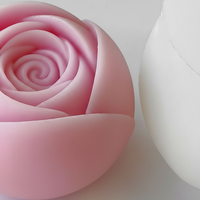 Moule à bougie en forme de rose, moules en silicone ronds, décoration d'intérieur, fabrication de bougies, design en spirale ondulée