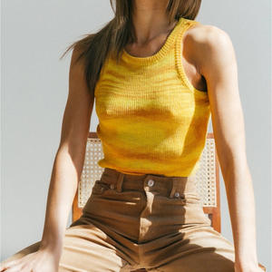 2024 all'ingrosso gilet personalizzato in maglia da <span class=keywords><strong>donna</strong></span> Top estivi a girocollo senza maniche canotta corta arcobaleno Top Sexy - Product Image 2