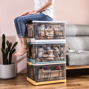 Maßgefertigter Stapelbarer Zweiseitiger Aufbewahrungsbehälter mit Klapptüren Spielzeug- und Kleinteile-Organizer Große Faltbare Plastik-Aufbewahrungsbox - Product Image 4