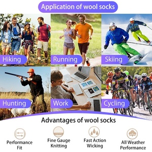 Thời Trang Phong Cách Marino Vớ Len Tùy Chỉnh Thiết Kế Người Đàn Ông Của Merino Len Chất Lượng Hiker Ngoài Trời Chạy Vớ - Product Image 3