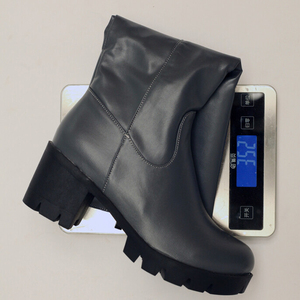 Low Price Metal Buckles Shoes Low Chunky <b>Heels</b> Long Boots Women's Big Size 46 Wide Fit Knee High Booties - Product Image 6