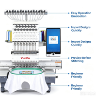 Machine à broder numérique automatique à tête unique pour t-shirts, casquettes et vêtements plats
