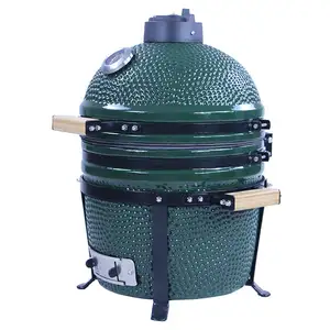 15 Inch China Fabrikant Draagbare Klei Kamado Oven Japanse Porseleinen Houtskool Barbecue Bbq Keramisch Groen Ei Komado Grill