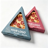 Scatola Triangolare per Fette di Pizza Personalizzata all'Ingrosso, Confezione Alimentare in Carta Usa e Getta con Finestra Trasparente