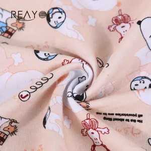 Soft thick knitted 95% cotton terry fabric french terry cartoon digital printed cotton spandex french terry fabric with low moq