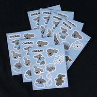 Feuilles d'autocollants mignons personnalisés avec impression étanche d'animaux découpés à l'emporte-pièce autocollants amusants en vinyle promotionnels pour chiens