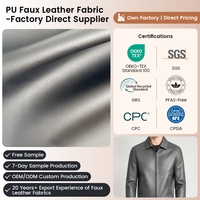 Tissu en cuir synthétique PU sans PFAS, nouvelle collection printemps, tricoté élastique, simili cuir pour vestes et jupes, imperméable, tendance