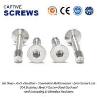 Vis captives à six pans creux et tige réduite, vis captives de précision en acier inoxydable à ressort pour panneaux