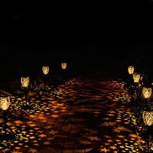 Solar Garden <b>Lights</b> <b>Star</b> Moon Projection Outdoor Pathway Decor 4 Pack LED Water Resistant - Product Image 2