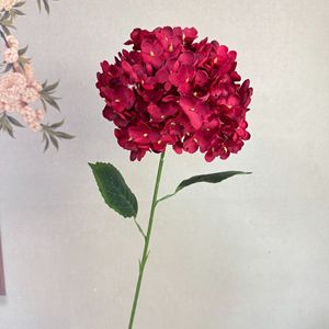 Flor de Hortensia Artificial de Cabeza Grande y Tallo Único para Decoración de Bodas y Hogar en Blanco, Rosa, Rojo, Azul, Rosa Claro, Champán y Morado - Product Image 4