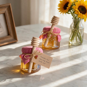 Coffrets cadeaux modernes et personnalisés <span class=keywords><strong>de</strong></span> 50g : pots <span class=keywords><strong>de</strong></span> <span class=keywords><strong>miel</strong></span> écologiques et durables avec cuillères détachables en verre pour une conservation optimale <span class=keywords><strong>de</strong></span> la fraîcheur - Product Image 3