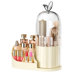 Multi functional cosmetics storage <b>box</b>, desktop <b>makeup</b> brush, lipstick storage tube, rotating pen holder, student stationery buc - Product Image 5