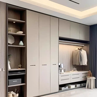 Armoire avec porte battante en placage de bois blanc, poignée en métal moderne, meubles de chambre à coucher
