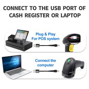 Gtcodestar X-760H cầm tay có dây 1D 2D Đầu đọc mã vạch Mã QR Máy quét mã vạch cho siêu thị - Product Image 4