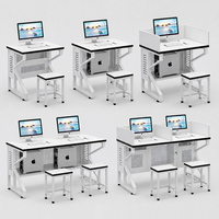 Escritorio de Computadora Moderno para Oficina o Escuela, Escritorio Doble Multimedia para Aula, Programación, Escuela de Conducción, Exámenes, 1.2m, Madera Modular