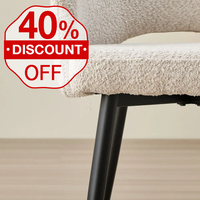 Chaises de salle à manger design nordique en tissu, chaises rembourrées avec accoudoirs pour salle à manger