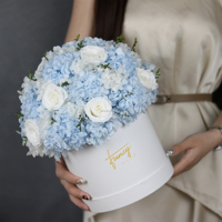 Décoration intérieure pour la maison, fleurs, bouquet de pivoines, cadeau pour la Saint-Valentin, fête des mères, ensemble de roses éternelles préservées dans une boîte