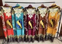 Nouvelle Robe Boubou Africaine Imprimée en Coton, Abaya, Dashiki pour Femme Musulmane, Grande Taille, Mode Estivale, Kaftan Ample avec Dentelle et Paillettes