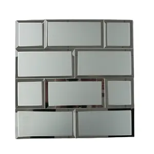 Glass Mosaic Mixed Color For Decoration Mirror Tile Irregular Shiny 3d Glass Mosaic