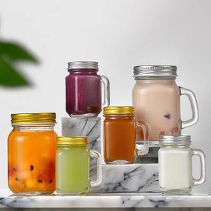 40 ml 120 ml 250 ml 500 ml Mason Jar Mugs với xử lý miệng rộng <span class=keywords><strong>Old</strong></span> Fashioned uống lọ thủy tinh với kim loại có nắp đậy - Product Image 1
