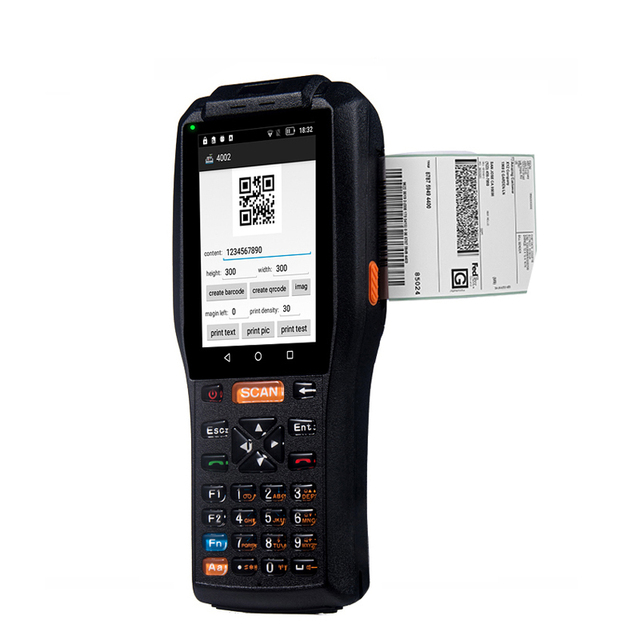 Mobile Computer Handheld Wireless Rugged Android Qr Code Barcode Scanner Pda with Thermal Printer