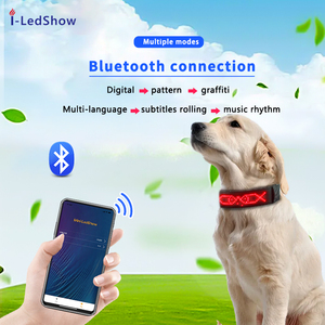 Vòng Cổ Thú Cưng Phát Sáng LED Có Thể Điều Chỉnh Kích Thước Miễn Phí Vòng Cổ Chó An Toàn Phát Sáng LED Chống Nước Vòng Cổ Chó Hiển Thị LED Lập Trình Được - Product Image 2