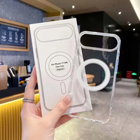 Casing iPhone 18 Pro Max Transparan TPU PC Anti Benturan Magnetik Pelindung Handphone Bening untuk iPhone 15 16 17 Air