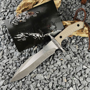 Cuchillo Táctico RAM BO MK9 de Acero Inoxidable de Alta Calidad, Personalizable, con Mango G10, Hoja Fija, Punta de Gota, Funda, para Uso en Exteriores - Product Image 1