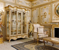Armoire d'angle en bois de restaurant de luxe français, armoires à boissons en verre