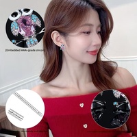 Boucles d'oreilles clous hibou en zircon au design original pour femme, style animal, mini, mignonnes, bijoux