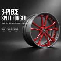 Jantes forgées rouges à 10 rayons, 3 pièces, à déport profond, 18, 19, 20 pouces, 5x114.3, 6061-T6 pour Subaru, jantes personnalisées, direct usine, alliage sport