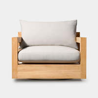Meubles de jardin modernes en teck, balançoire de jardin en bois, chaise de jardin, canapé de jardin en bois massif, canapé pivotant de patio en bois massif