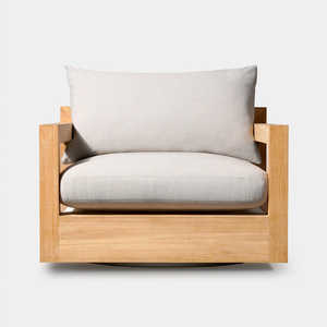 आधुनिक उद्यान फर्नीचर सागौन की लकड़ी का उद्यान झूला लकड़ी की कुर्सी आँगन उद्यान सोफा ठोस लकड़ी आँगन कुंडा सोफा - Product Image 2