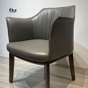 Fauteuil en cuir PU pour restaurant italien, design moderne, haut de gamme, pour salle à manger, hôtel, usage extérieur - Product Image 1