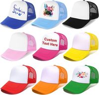HTPmart Sublimation Polyester Réglable Mesh Cap Personnalisé Blanc Sport Chapeau Impression Respirant Cap pour Adultes Enfants Jeunes