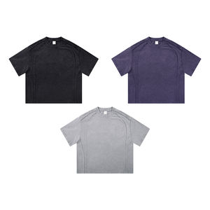 T-shirt pour homme surdimensionné en coton 100% rétro OEM, impression DTG, logo, t-shirt vintage délavé à l'acide - Product Image 5