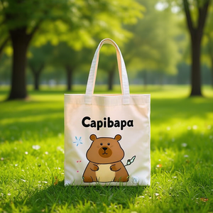 Borsa in tela Capibara 32x36cm con design animale simpatico - Product Image 3