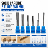 Fraise droite en carbure monobloc 2F en tungstène avec angle de hélice de 25° et HRC55 pour le fraisage CNC haute vitesse du bois