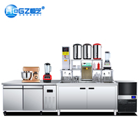 HENGZHI Comptoir de bar à bubble tea en acier inoxydable de qualité commerciale, longueur personnalisable 1,5m/1,8m/2m, capacité 1000 tasses