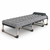 Lit pliant portable et durable en toile et métal pour jardin, léger avec matelas souple – Fabrication usine