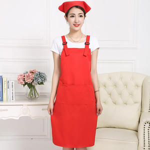 Tablier vert foncé réglable avec double bretelles pour usage en restaurant et bar, en polyester, imperméable et résistant à l'huile - Product Image 3